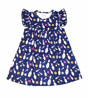Bowling Milk Silk Flutter Dress