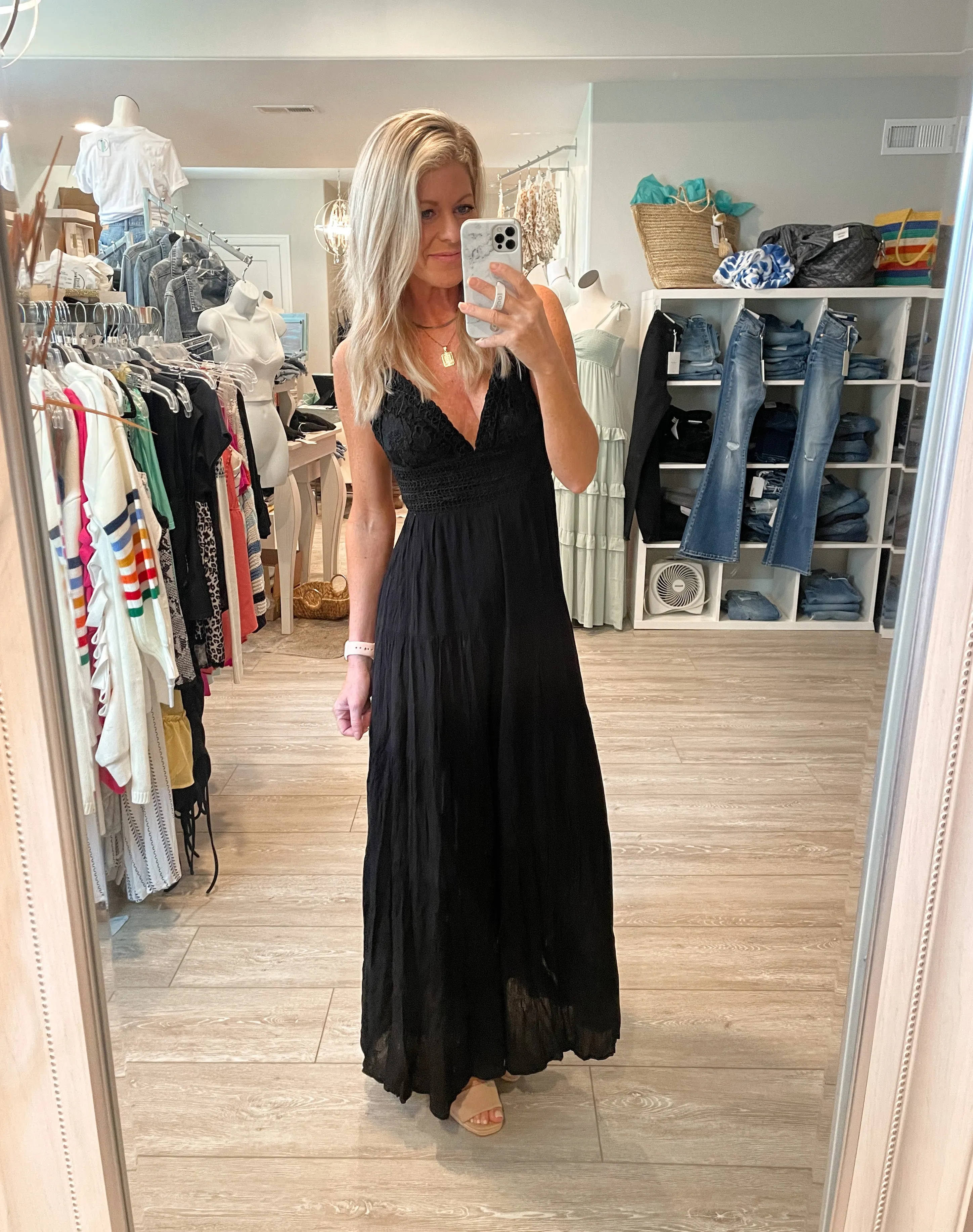 Daydreaming Lace Jumpsuit: Black