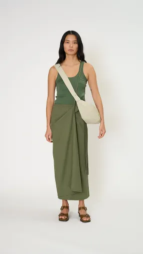 Light Tailored Skirt in Smoky Green