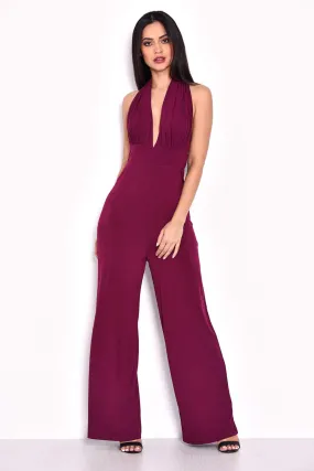 Plum Halterneck Jumpsuit