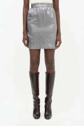 Silver Midi Skirt