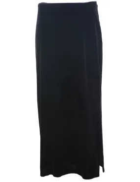 Velvet Black Midi Skirt - S